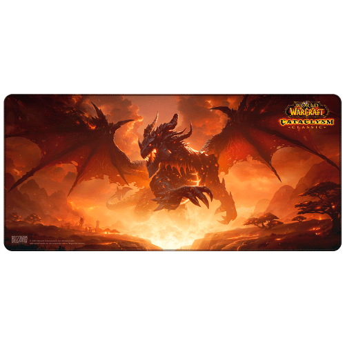 Килимок ігрова поверхня Blizzard World Of Warcraft Classic Cataclysm Deathwing Смертокрил XL Варкрафт (90*42 cm) 